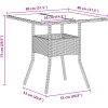 5-delars trädgårdsmatsalsset ljusgrå Poly Rattan vidaXL 80 x 80 x 75 cm – miniatyr 11