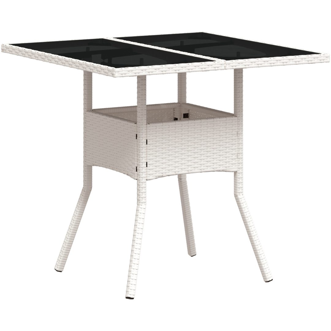 5-delars trädgårdsmatsalsset ljusgrå Poly Rattan vidaXL 80 x 80 x 75 cm – bild 5