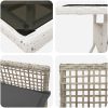 5-delars trädgårdsmatsalsset ljusgrå Poly Rattan vidaXL 80 x 80 x 75 cm – miniatyr 9