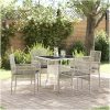 5-delars trädgårdsmatsalsset ljusgrå Poly Rattan vidaXL 80 x 80 x 75 cm – miniatyr 1