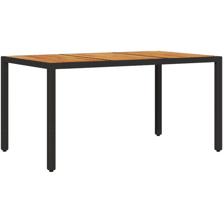 5-delars trädgårdsmatsalsset med kuddar svart poly rattan vidaXL 150 x 90 x 75 cm – bild 5