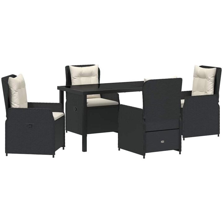 5-delars trädgårdsmatsats svart poly konstrotting vidaXL 4 - Sits – bild 2