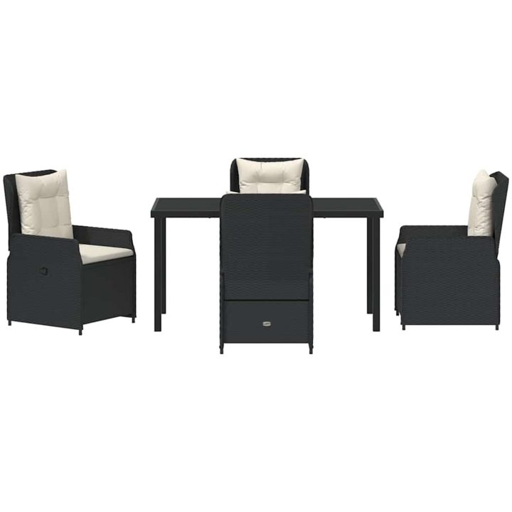 5-delars trädgårdsmatsats svart poly konstrotting vidaXL 4 - Sits – bild 7