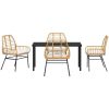 5-delars trädgårdsmatset med kuddar, brunt poly rattan. vidaXL 140 x 80 x 73 cm – miniatyr 7