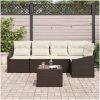 5-delars trädgårdsmatset med kuddar, grå poly rattan vidaXL 55 x 55 x 37 cm – miniatyr 3