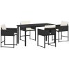 5-delars Trädgårdsmatset med Kuddar - Svart Poly Rattan vidaXL 140 x 70 x 73 cm – miniatyr 2
