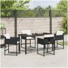 5-delars Trädgårdsmatset med Kuddar - Svart Poly Rattan vidaXL 140 x 70 x 73 cm – miniatyr 4