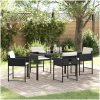 5-delars Trädgårdsmatset med Kuddar - Svart Poly Rattan vidaXL 140 x 70 x 73 cm – miniatyr 1