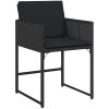 5-delars trädgårdsmatset med kuddar, svart poly-rattan vidaXL 140 x 70 x 73 cm – miniatyr 6
