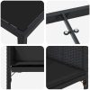 5-delars trädgårdsmatset med kuddar, svart poly-rattan vidaXL 140 x 70 x 73 cm – miniatyr 8