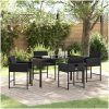 5-delars trädgårdsmatset med kuddar, svart poly-rattan vidaXL 140 x 70 x 73 cm – miniatyr 1