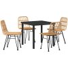 5-delars Trädgårdsmiddagsset i Brun Poly Rattan vidaXL 80 x 80 x 73 cm – miniatyr 2