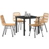 5-delars Trädgårdsmiddagsset i Brun Poly Rattan vidaXL 80 x 80 x 73 cm – miniatyr 3