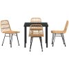 5-delars Trädgårdsmiddagsset i Brun Poly Rattan vidaXL 80 x 80 x 73 cm – miniatyr 6