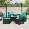 5 Delars Trädgårdsmiddagsset Svart Poly Rattan vidaXL 80 x 80 x 73 cm – miniatyr 4