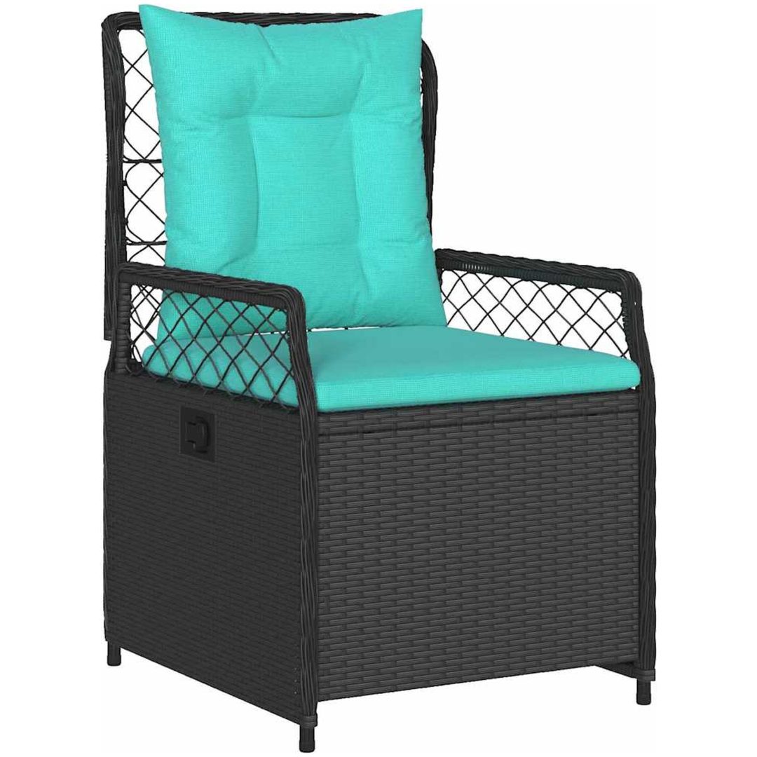 5 Delars Trädgårdsmiddagsset Svart Poly Rattan vidaXL 80 x 80 x 73 cm – bild 6
