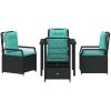 5 Delars Trädgårdsmiddagsset Svart Poly Rattan vidaXL 80 x 80 x 73 cm – miniatyr 7