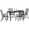 5-delars trädgårdsmöbelset i antracit stål vidaXL 140 x 70 x 73 cm – miniatyr 3