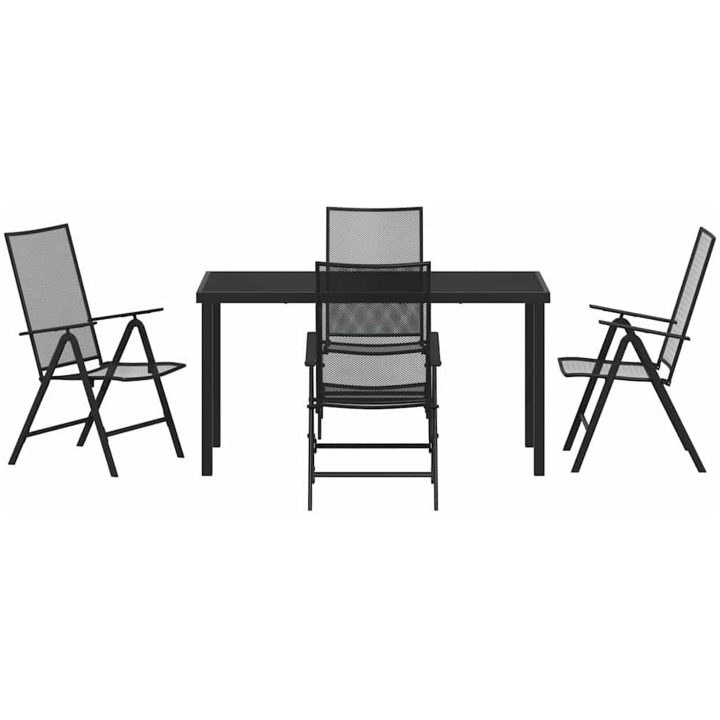 5-delars trädgårdsmöbelset i antracit stål vidaXL 140 x 70 x 73 cm – bild 6