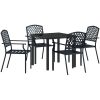 5-delars trädgårdsmöbelset i antracitstål vidaXL 80 x 80 x 73 cm – miniatyr 2