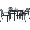 5-delars trädgårdsmöbelset i antracitstål vidaXL 80 x 80 x 73 cm – miniatyr 3