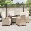 5-Delars Trädgårdsmöbelset i Beige Poly Rattan vidaXL 140 x 80 x 73 cm – miniatyr 4
