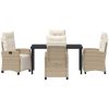 5-Delars Trädgårdsmöbelset i Beige Poly Rattan vidaXL 140 x 80 x 73 cm – miniatyr 6