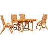 5-delars trädgårdsmöbelset i massiv akacia vidaXL Bord, (120 - 170) x 80 x 75 cm, stol, 56 x 72/93/99/ – miniatyr 2