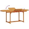 5-delars trädgårdsmöbelset i massiv akacia vidaXL Bord, (120 - 170) x 80 x 75 cm, stol, 56 x 72/93/99/ – miniatyr 12