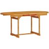 5-delars trädgårdsmöbelset i massiv akacia vidaXL Bord, (120 - 170) x 80 x 75 cm, stol, 56 x 72/93/99/ – miniatyr 6