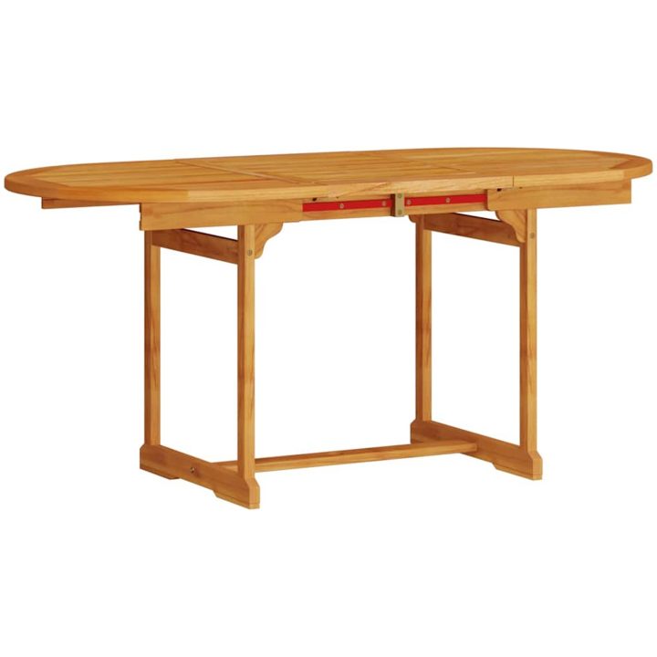 5-delars trädgårdsmöbelset i massiv akacia vidaXL Bord, (120 - 170) x 80 x 75 cm, stol, 56 x 72/93/99/ – bild 6