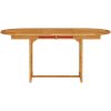 5-delars trädgårdsmöbelset i massiv akacia vidaXL Bord, (120 - 170) x 80 x 75 cm, stol, 56 x 72/93/99/ – miniatyr 9