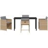 5-delars trädgårdsmöbelset med kuddar, beige poly-rattan vidaXL 4 - Sits – miniatyr 6