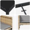 5-delars trädgårdsmöbelset med kuddar, beige poly-rattan vidaXL 4 - Sits – miniatyr 7