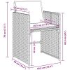 5-delars trädgårdsmöbelset med kuddar, beige poly-rattan vidaXL 4 - Sits – miniatyr 8