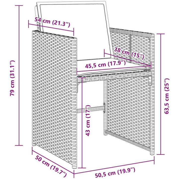 5-delars trädgårdsmöbelset med kuddar, beige poly-rattan vidaXL 4 - Sits – bild 8