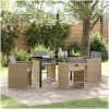 5-delars trädgårdsmöbelset med kuddar, beige poly-rattan vidaXL 4 - Sits – miniatyr 1