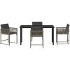 5 Delars Trädgårdsmöbelset med Kuddar Grå Poly Rattan vidaXL 140 x 80 x 73 cm – miniatyr 7
