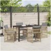 5-delars trädgårdsmöbelset med kuddar i beige poly rattan vidaXL 140 x 80 x 73 cm – miniatyr 4