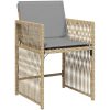 5-delars trädgårdsmöbelset med kuddar i beige poly-rattan vidaXL 80 x 80 x 73 cm – miniatyr 5