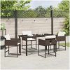 5-delars trädgårdsmöbelset med kuddar i brun poly rattan vidaXL 140 x 70 x 73 cm – miniatyr 4