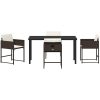 5-delars trädgårdsmöbelset med kuddar i brun poly rattan vidaXL 140 x 70 x 73 cm – miniatyr 7
