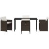 5 Delars Trädgårdsmöbelset med kuddar i brun poly-rattan vidaXL 140 x 70 x 73 cm – miniatyr 6