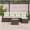 5 Delars Trädgårdsmöbelset med Kuddar i Grå Poly Rattan vidaXL 55 x 55 x 37 cm – miniatyr 3
