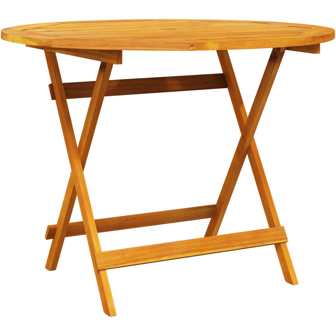 5 Delars Trädgårdsmöblemang i Massivt Akaciaträ vidaXL ⌀90x75 cm – bild 6