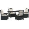 5-delars Trädgårdsmöbler Set - Svart Poly Rattan vidaXL 140 x 80 x 73 cm – miniatyr 2