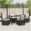5-delars Trädgårdsmöbler Set - Svart Poly Rattan vidaXL 140 x 80 x 73 cm – miniatyr 4