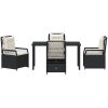 5-delars Trädgårdsmöbler Set - Svart Poly Rattan vidaXL 140 x 80 x 73 cm – miniatyr 7