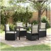 5-delars Trädgårdsmöbler Set - Svart Poly Rattan vidaXL 140 x 80 x 73 cm – miniatyr 1