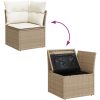 5-delars trädgårdsoffセット med kuddar i brun polyrotting vidaXL 55 x 55 x 37 cm – miniatyr 12